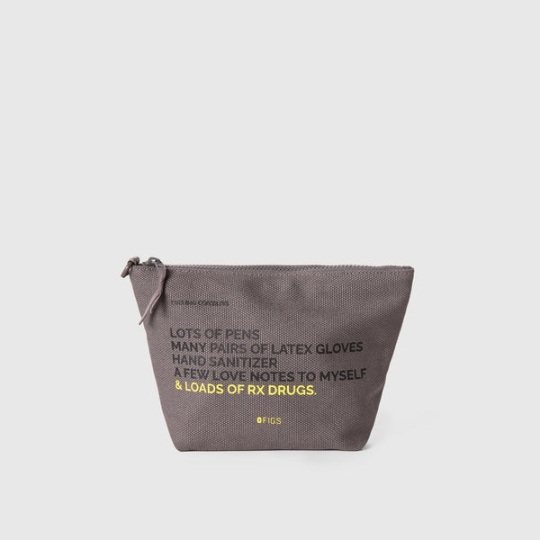 Unisex Dark Grey FIGS Canvas Pouch