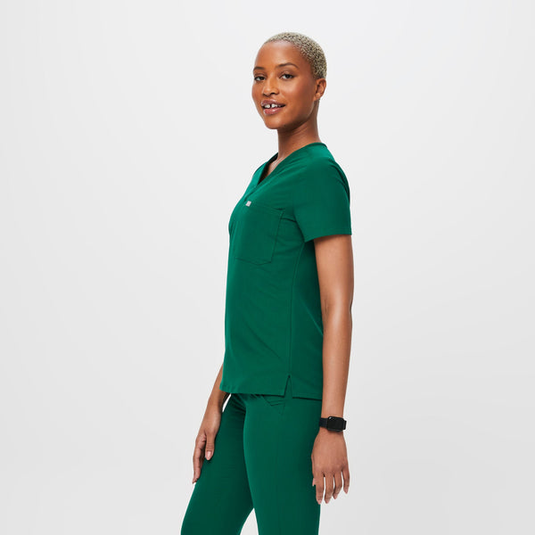 women's Hunter Green Catarina Petite  -  Scrub Top™