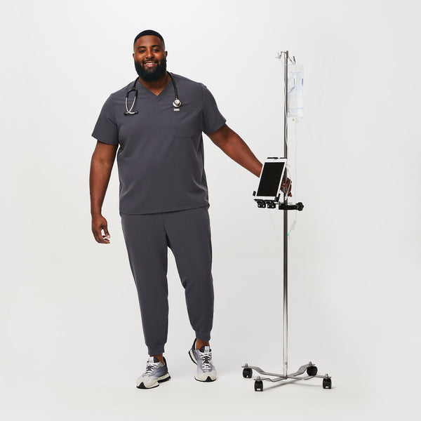 men's Charcoal Leon-  Scrub Top™ (3XL - 6XL)