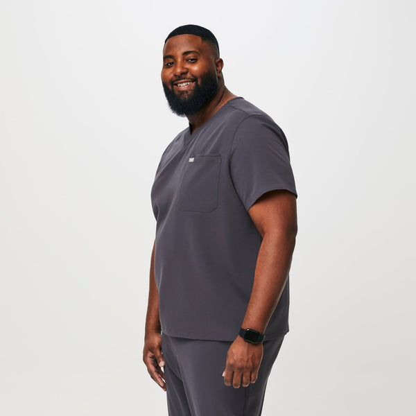 men's Charcoal Leon-  Scrub Top™ (3XL - 6XL)