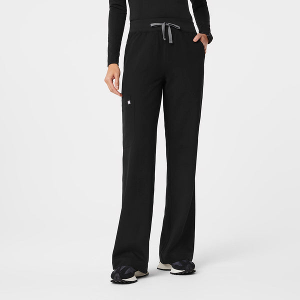 women's Black Isabel High-Rise Wide-Leg - Tall Scrub Pant