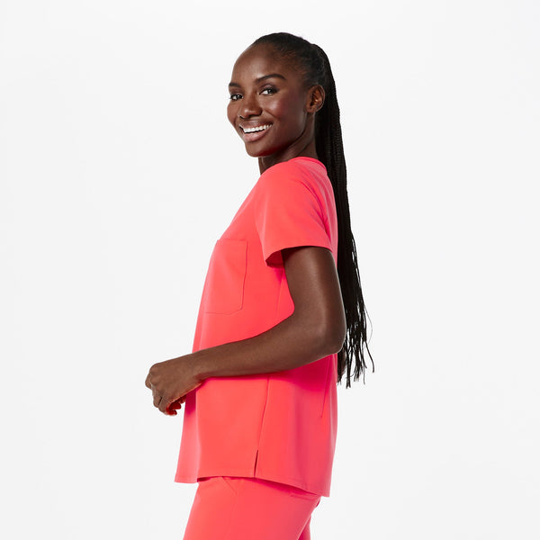 women's Fiery Coral Catarina Scrub Top™ (3XL - 6XL)