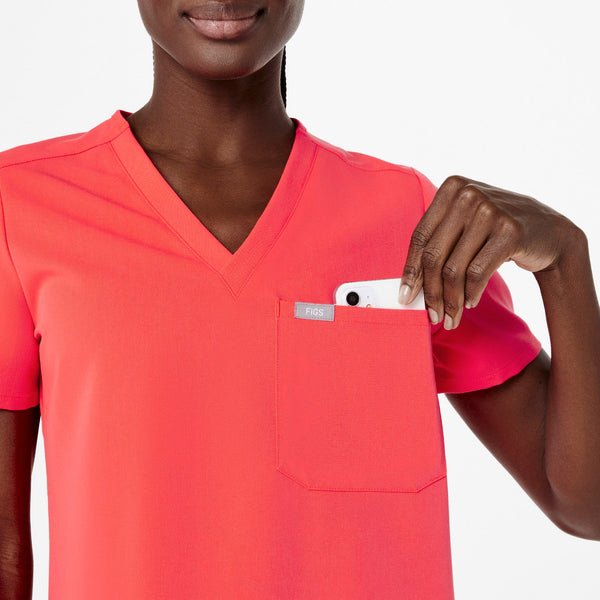 women's Fiery Coral Catarina Scrub Top™ (3XL - 6XL)
