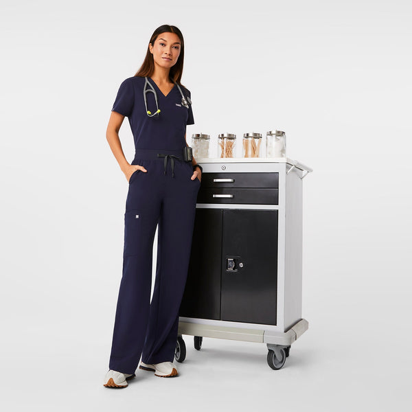 women's Navy Isabel High-Rise Wide-Leg - Scrub Pant