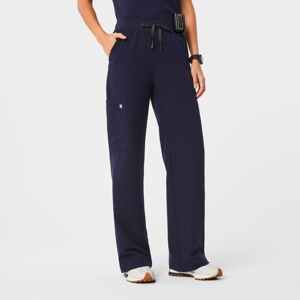 women's Navy Isabel High-Rise Wide-Leg - Tall Scrub Pant