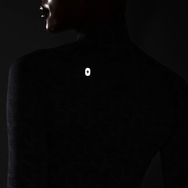 women's Dark Charcoal Salta Logo Mock-Neck - Seamless Underscrub
