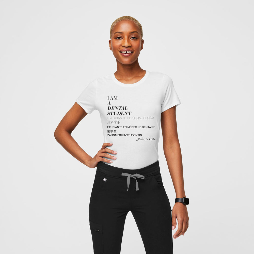 women's White Dental Student - Short-Sleeve Underscrub