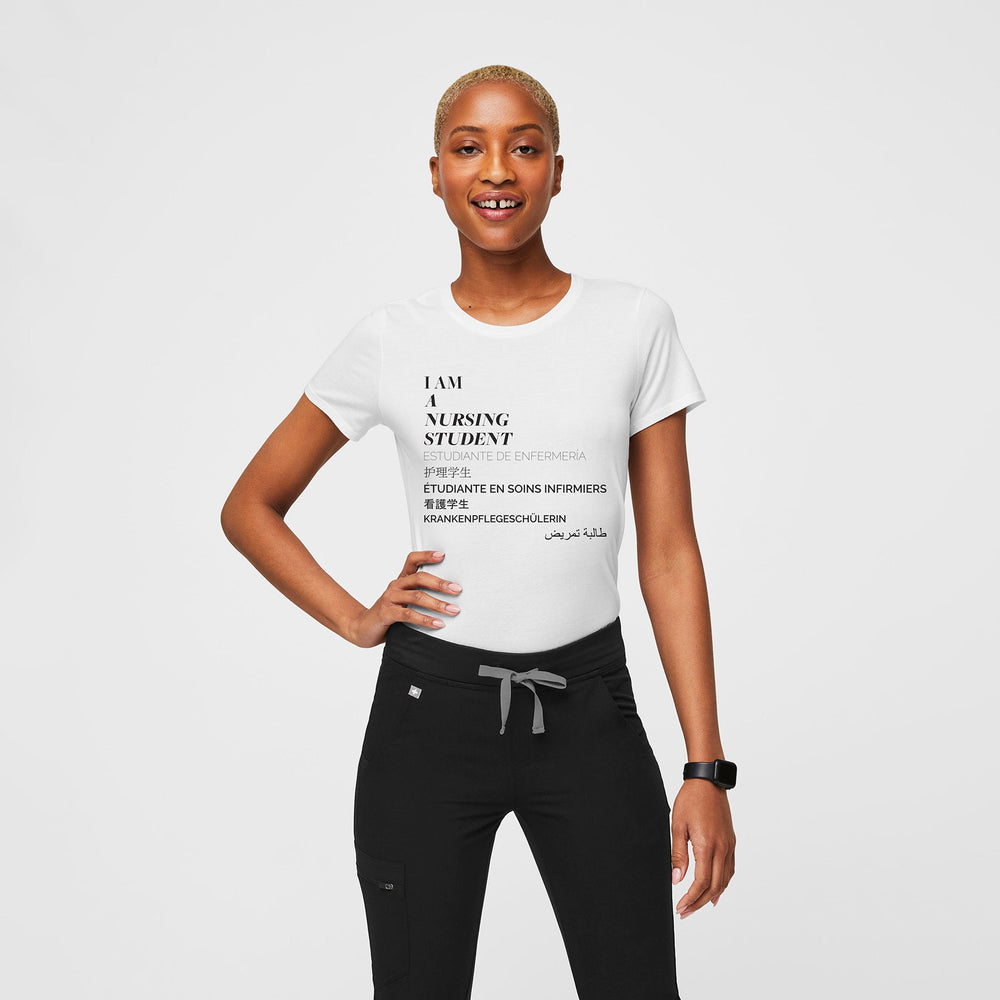 women's White Nursing Student - Short-Sleeve Underscrub