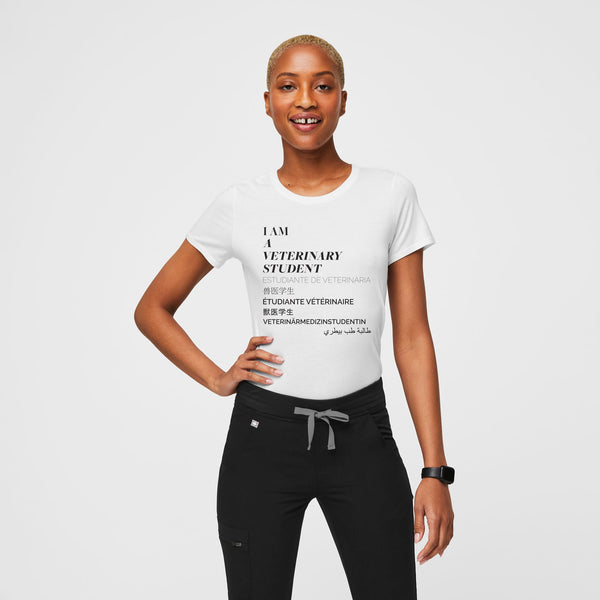 women's White Veterinary Student - Short-Sleeve Underscrub