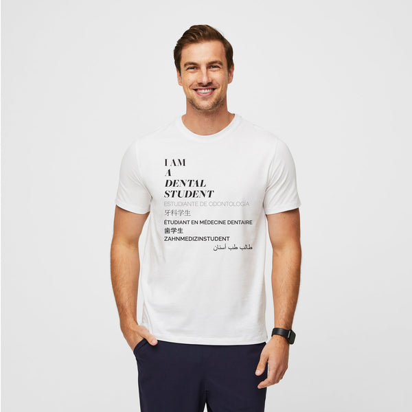 men's White Dental Student - Short-Sleeve Underscrub