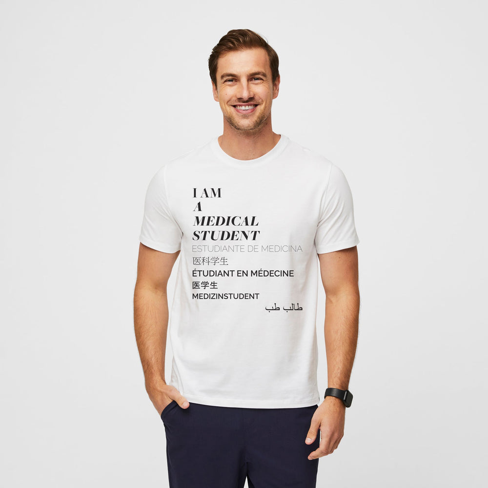 men's White Medical Student - Short-Sleeve Underscrub