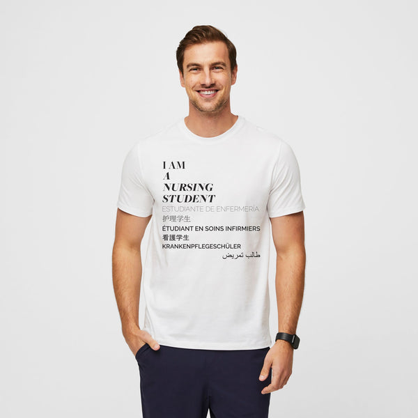 men's White Nursing Student - Short-Sleeve Underscrub