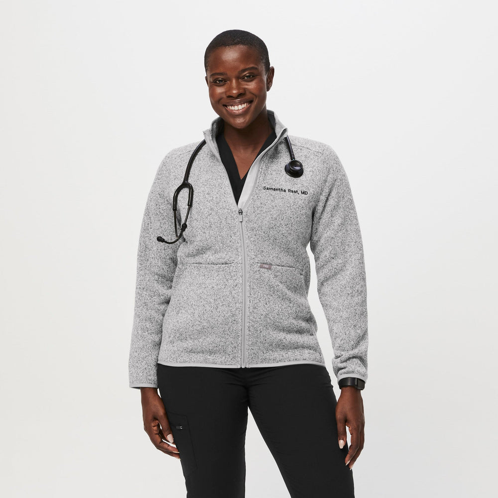 women's Heather Light Grey On-Shift™ - Sweater-Knit Jacket