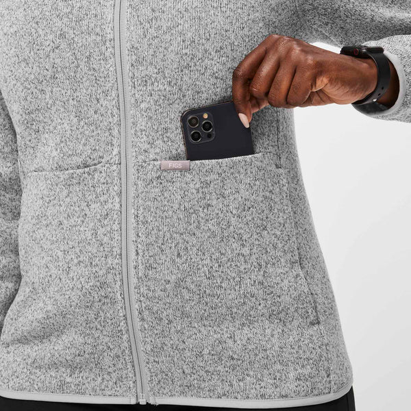 women's Heather Light Grey On-Shift™ - Sweater-Knit Jacket
