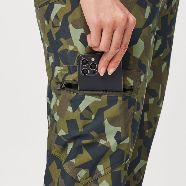 women's Camo Martini Olive Zamora™ FREEx™ - Tall Jogger Scrub Pant