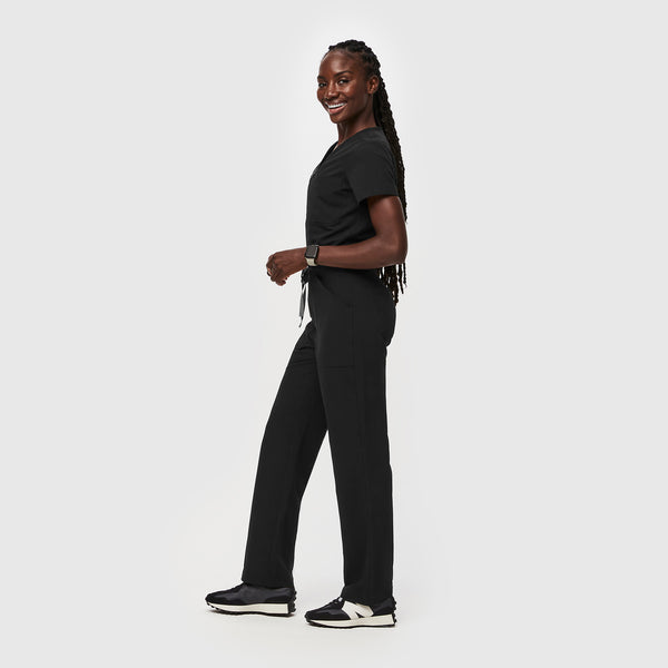 women's Black Catarina Straight-Leg - ScrubJumpsuit™