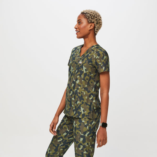 women's Camo Martini Olive Catarina™ FREEx™ -  Scrub Top