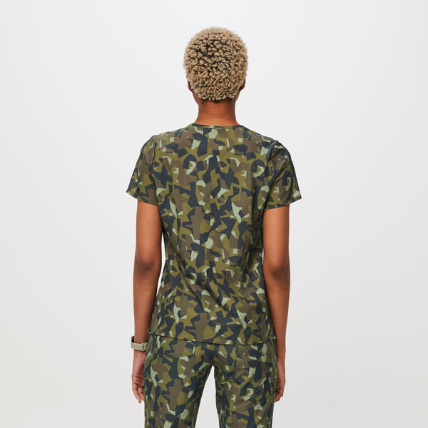 women's Camo Martini Olive Catarina™ FREEx™ -  Scrub Top