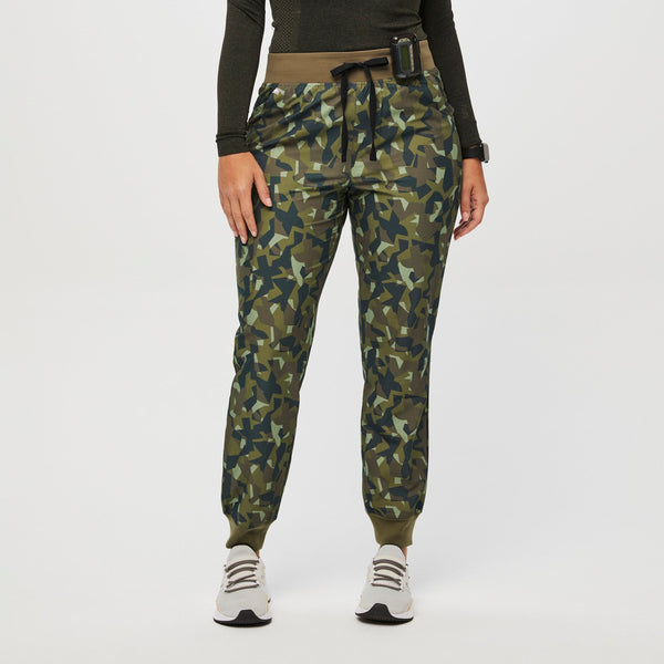 women's Camo Martini Olive Zamora High-Rise™ FREEx™ - Petite Jogger Scrub Pant