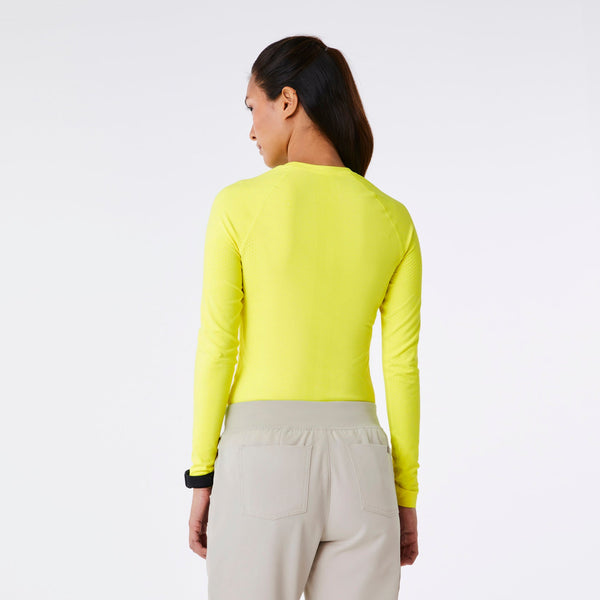 women's Neon Yellow Salta Seamless - Long-Sleeve Underscrub