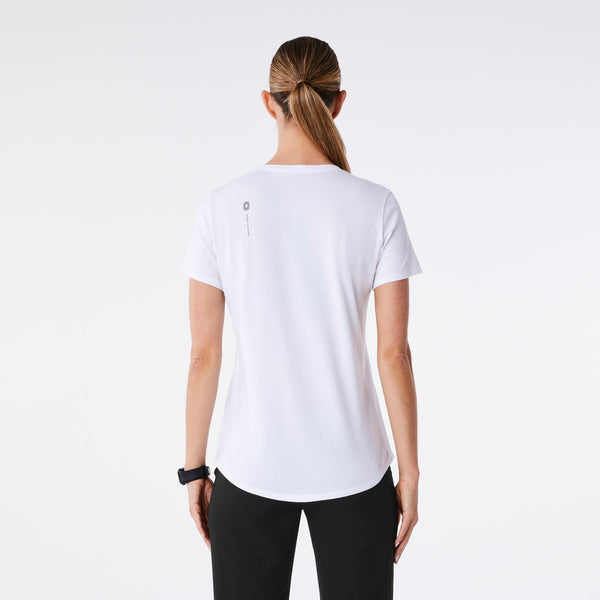 women's White Radiologic Technologist - Short-Sleeve Underscrub