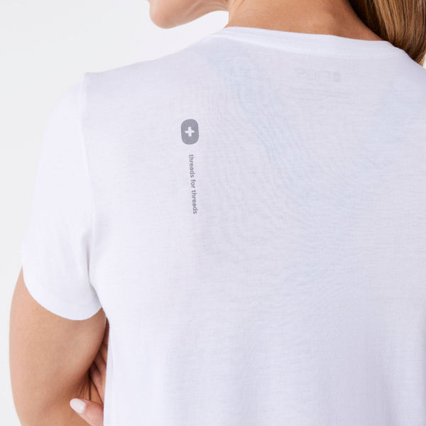 women's White Dental Hygienist - Short-Sleeve Underscrub