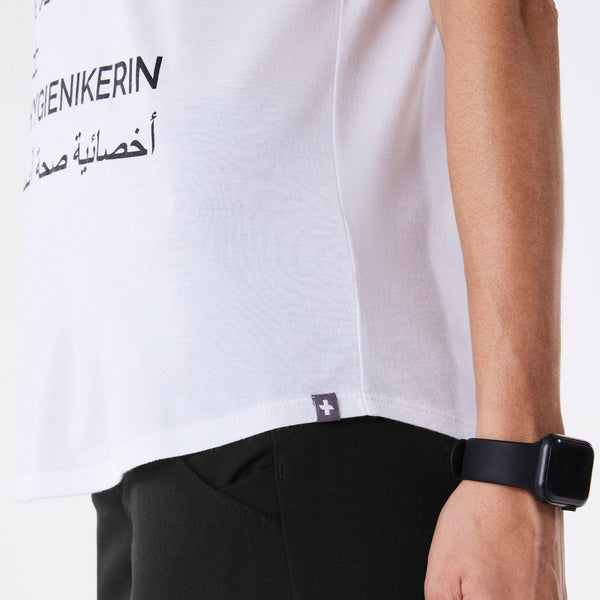 women's White Dental Hygienist - Short-Sleeve Underscrub