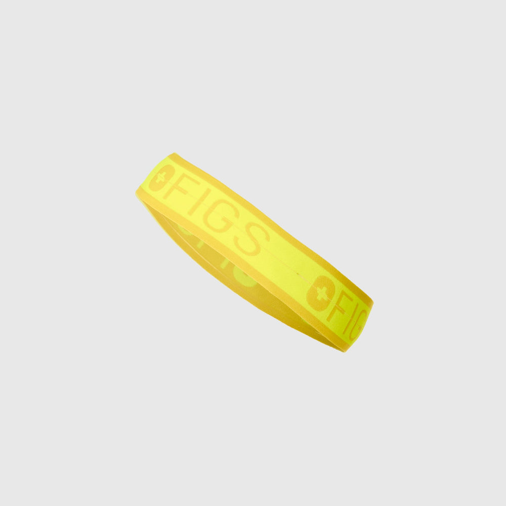 Neon Yellow Elastic Headband With Buttonholes