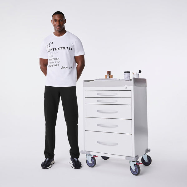 men's White Aesthetician - Short-Sleeve Underscrub