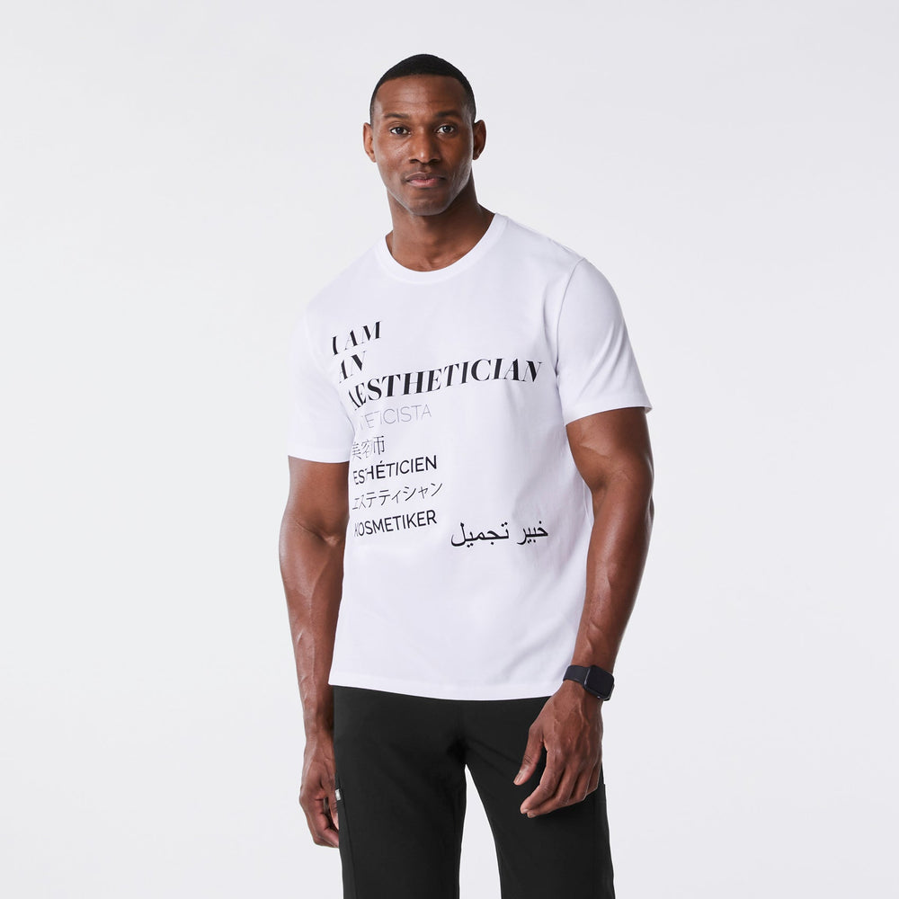 men's White Aesthetician - Short-Sleeve Underscrub