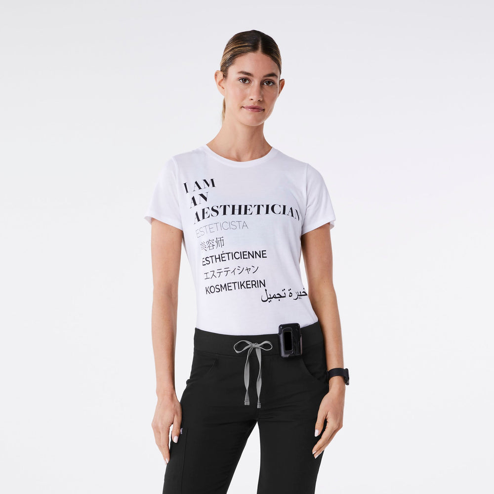 women's White Aesthetician - Short-Sleeve Underscrub