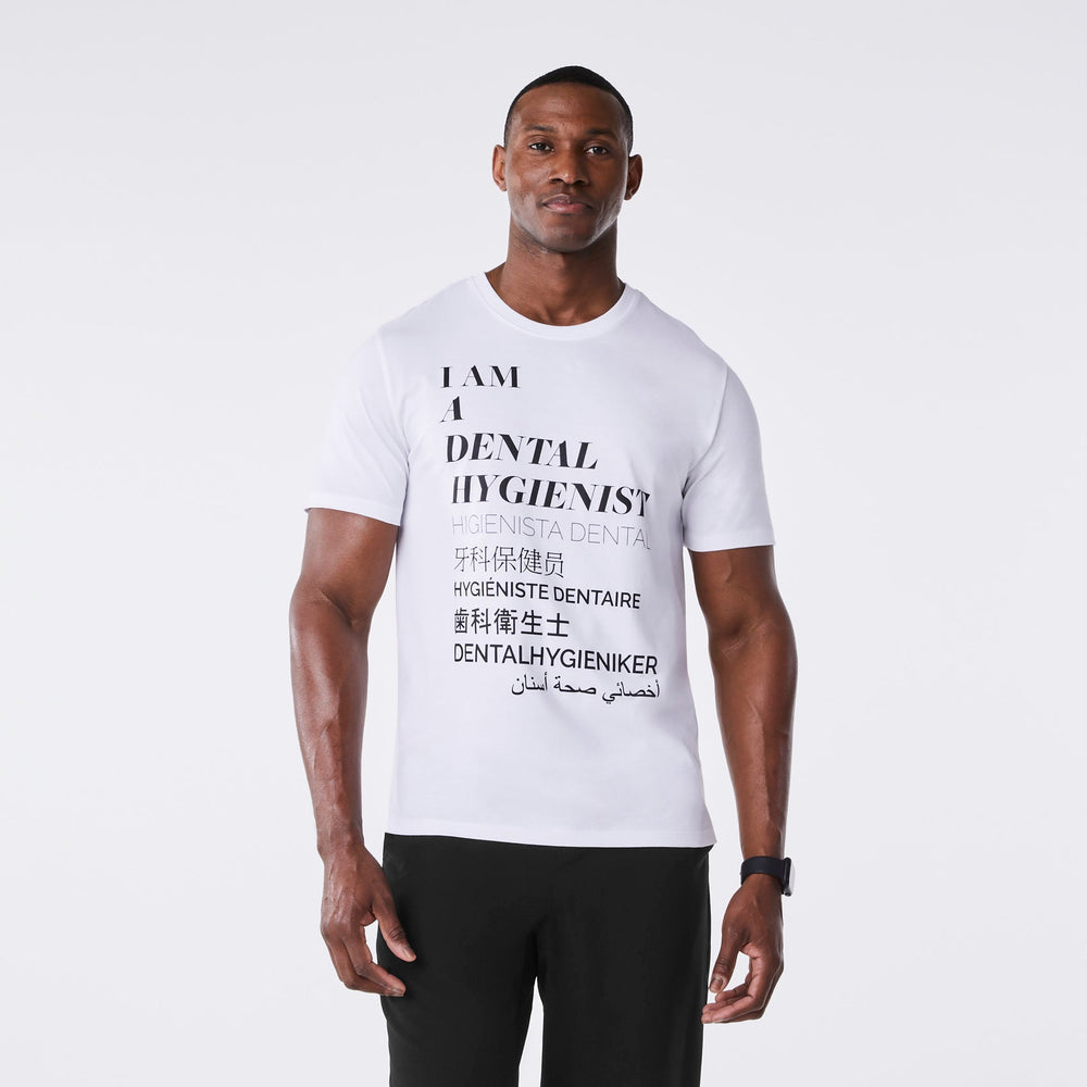 men's White Dental Hygienist - Short-Sleeve Underscrub