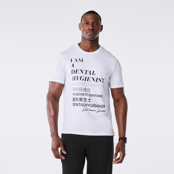 men's White Dental Hygienist - Short-Sleeve Underscrub