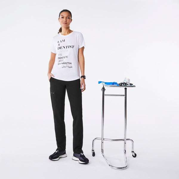 women's White Dentist - Short-Sleeve Underscrub