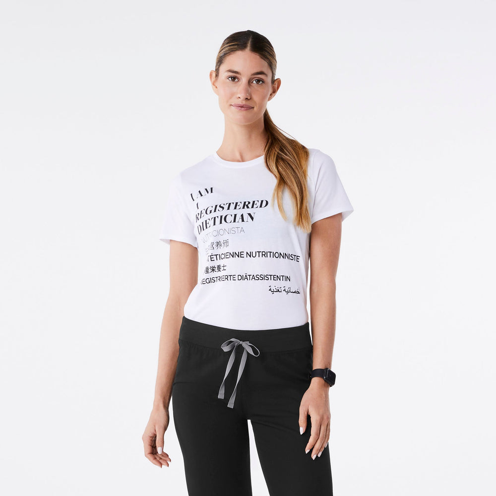 women's White Registered Dietician - Short-Sleeve Underscrub