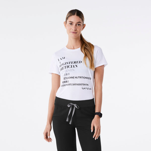 women's White Registered Dietician - Short-Sleeve Underscrub