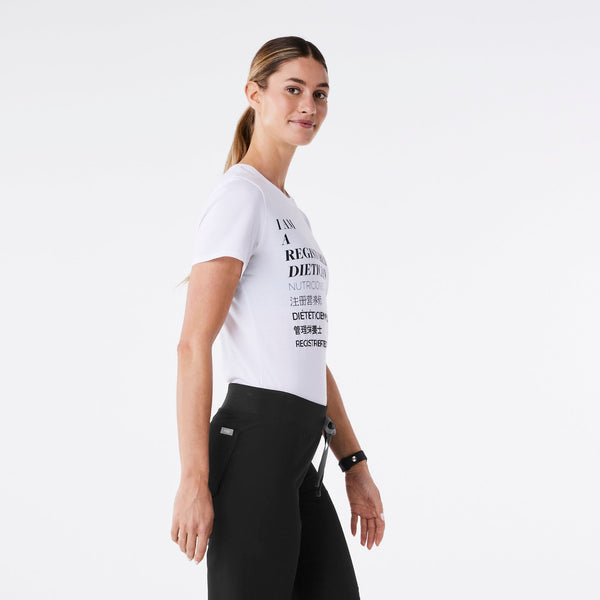 women's White Registered Dietician - Short-Sleeve Underscrub