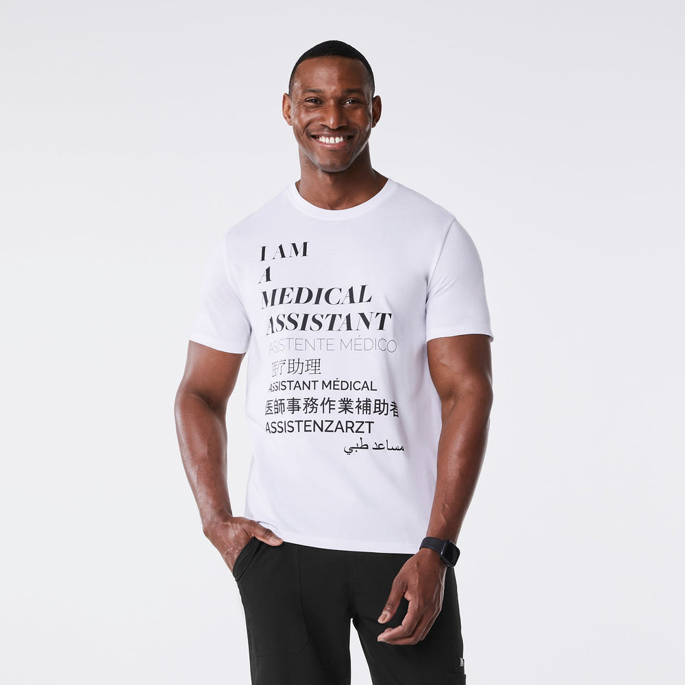 men's White Medical Assistant - Short-Sleeve Underscrub