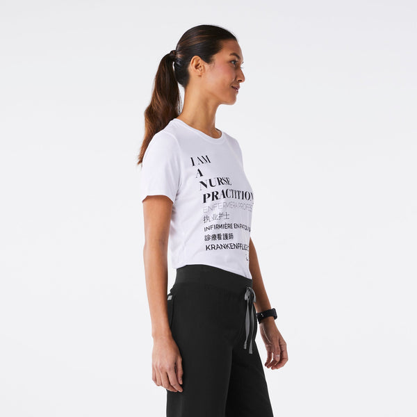 women's White Nurse Practitioner - Short-Sleeve Underscrub