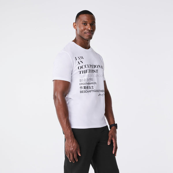 men's White Occupational Therapist - Short-Sleeve Underscrub