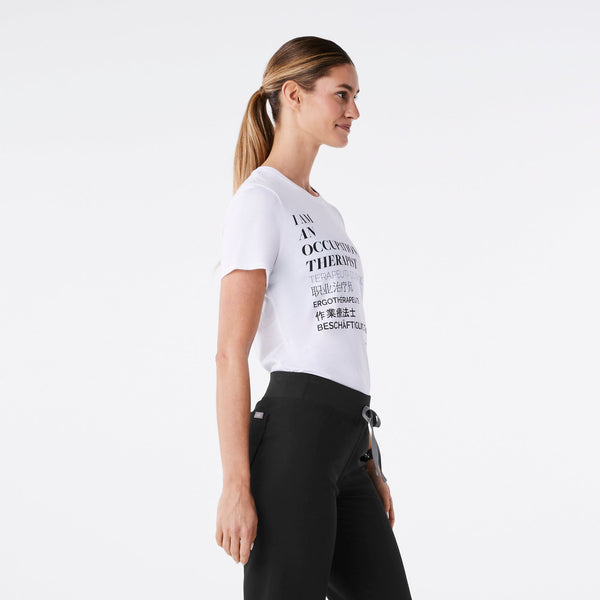 women's White Occupational Therapist - Short-Sleeve Underscrub