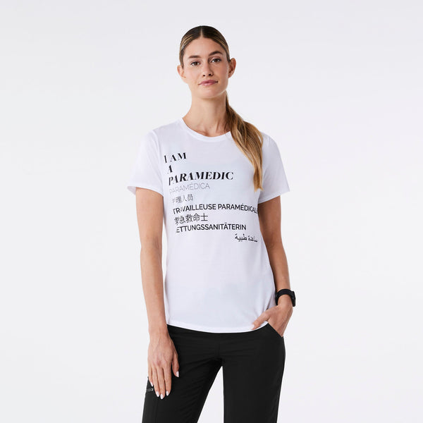 women's White Paramedic - Short-Sleeve Underscrub