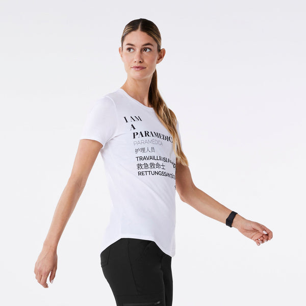 women's White Paramedic - Short-Sleeve Underscrub