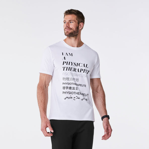 men's White Physical Therapist - Short-Sleeve Underscrub