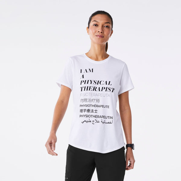 women's White Physical Therapist - Short-Sleeve Underscrub