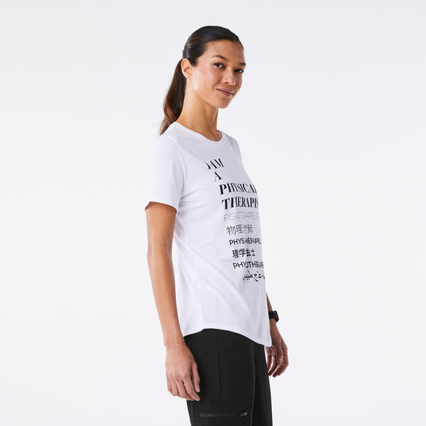 women's White Physical Therapist - Short-Sleeve Underscrub