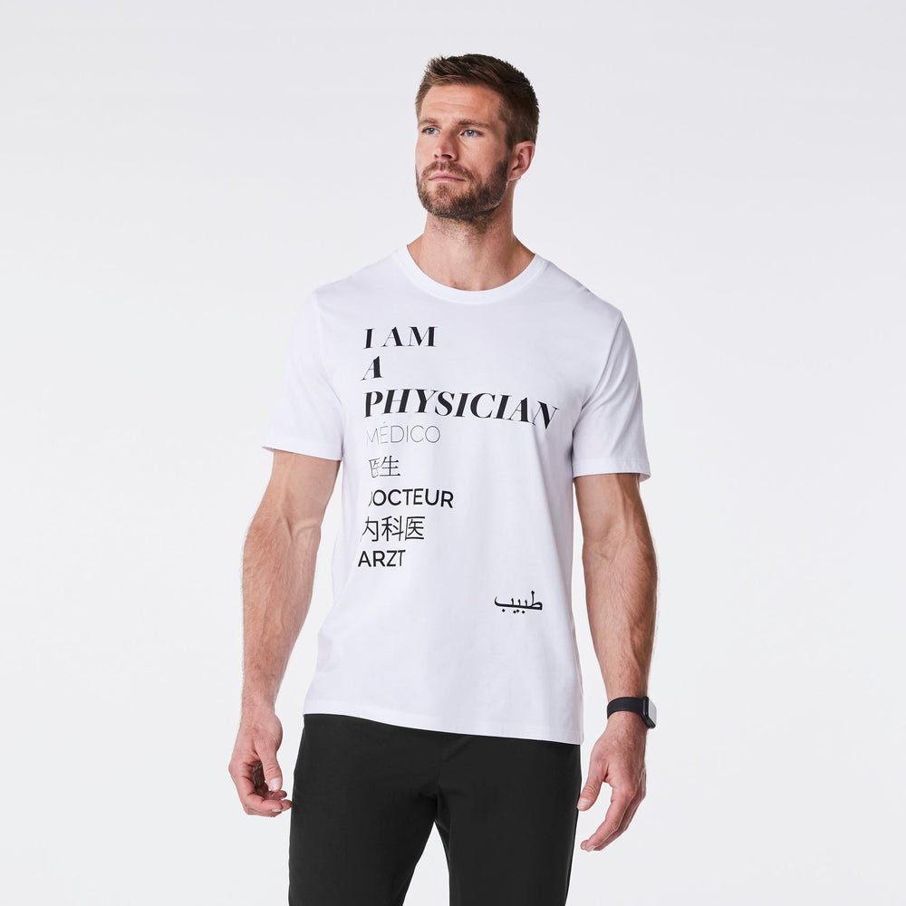 men's White Physician - Short-Sleeve Underscrub