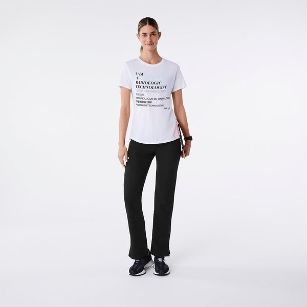 women's White Radiologic Technologist - Short-Sleeve Underscrub