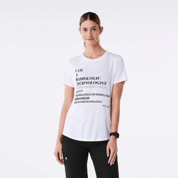 women's White Radiologic Technologist - Short-Sleeve Underscrub
