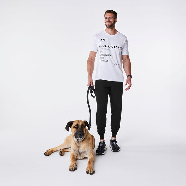 men's White Veterinarian - Short-Sleeve Underscrub